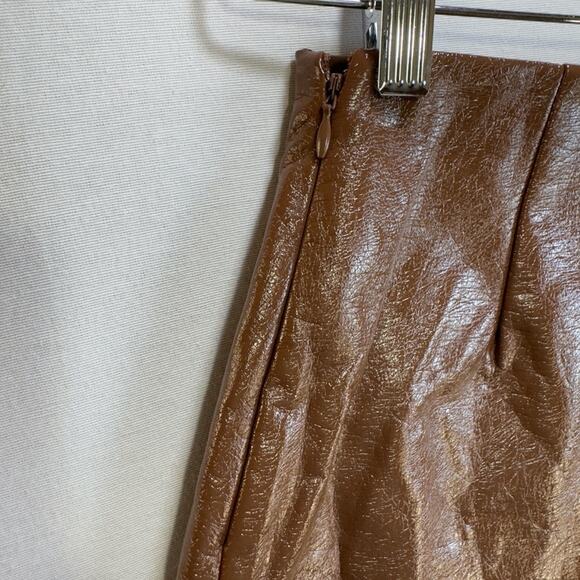 Francescas Miami faux leather Brown mini skirt CS NWT - Picture 3 of 6